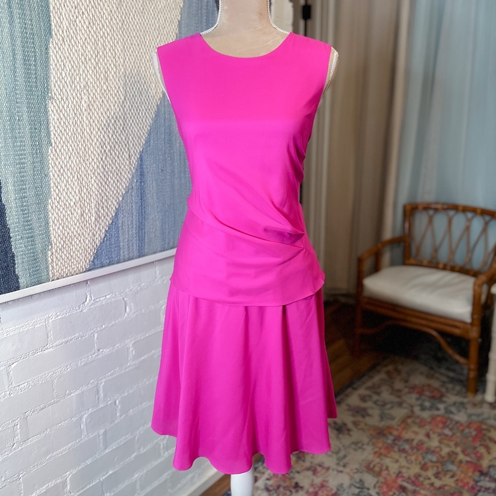 Donna Morgan Pink Flowy Tank Overlay Dress